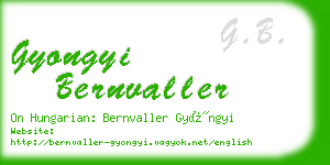 gyongyi bernvaller business card